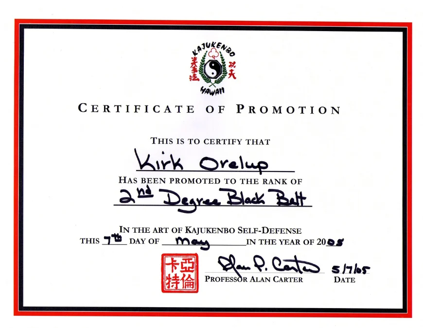 2nd Degree Black Belt