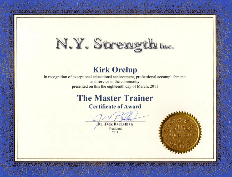 Master Trainer Certificate